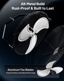ILG8E20P - iLIVING 20 Inch Wall Mount Fan, 4750 CFM High Velocity Metal Fan with 3 Speeds, Sealed Motor & 360° Tilt, Heavy Duty Wall/Ceiling Mount Fan for Garage, Warehouse, Barn, Greenhouse, Workshop & Commercial Spaces