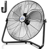 ILG8F20 - iLIVING 20 Inch Heavy Duty Floor & Wall Mount Fan - 5750 CFM High Velocity, 120-Watt, 3-Speed, Industrial Cooling for Garage, Workshop, Office, Home - UL Listed, Black