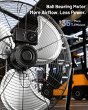 ILG8F20 - iLIVING 20 Inch Heavy Duty Floor & Wall Mount Fan - 5750 CFM High Velocity, 120-Watt, 3-Speed, Industrial Cooling for Garage, Workshop, Office, Home - UL Listed, Black