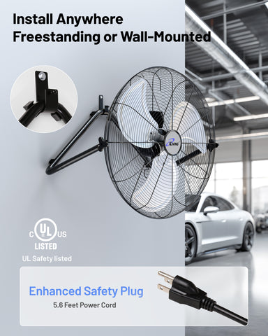 ILG8F20 - iLIVING 20 Inch Heavy Duty Floor & Wall Mount Fan - 5750