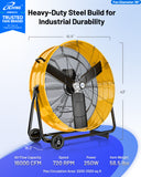 ILG8M36-90DC - iLiving 36 Inches 16000 CFM Heavy Duty High Velocity Barrel Floor Drum Fan with DC Brushless Motor, Stepless Speed Adjustment for Workshop, Garage, Commercial or Industrial Environment, UL Safety Listed