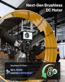 ILG8M36-90DC - iLiving 36 Inches 16000 CFM Heavy Duty High Velocity Barrel Floor Drum Fan with DC Brushless Motor, Stepless Speed Adjustment for Workshop, Garage, Commercial or Industrial Environment, UL Safety Listed