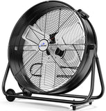 ILG8MF24-77 - iLIVING 24" High Velocity Drum Fan Industrial, Commercial, Residential Air Circulator for Garage, Shop, Patio, Barn, Greenhouse, Speed Control 7700CFM, UL Listed
