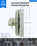 ILG8SF24S-CR - iLiving 24-Inch Corrosion Resistance Shutter Exhaust Fan, Single Speed