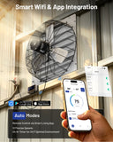 ILG8SF30V-DC - iLIVING 30" Smart Wall Mounted Shutter Exhaust Fan, 5088 CFM, 12-Speed, WiFi App Control Ventilation for Garages, Warehouse, Barn, Greenhouses, Auto Temperature Humidity Control, BLDC Motor, Hardwired