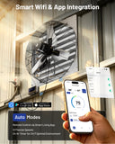 ILG8SF36V-DC - iLIVING 36" Smart Wall Mounted Shutter Exhaust Fan, 6128 CFM, 12-Speed, WiFi App Control Ventilation for Garages, Warehouse, Barn, Greenhouses, Auto Temperature Humidity Control, BLDC Motor, Hardwired