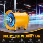 iLIVING - ILG8VF10 Utility High Velocity Blower, Fume Extractor, Portable Exhaust and Ventilator Fan, Air Ventilation with 1942 CFM, 3450 RPM (10 Inch)