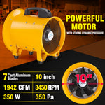 iLIVING - ILG8VF10 Utility High Velocity Blower, Fume Extractor, Portable Exhaust and Ventilator Fan, Air Ventilation with 1942 CFM, 3450 RPM (10 Inch)