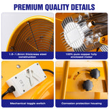 iLIVING - ILG8VF16 Utility High Velocity Blower, Fume Extractor, Portable Exhaust and Ventilator Fan, Air Ventilation with 4590 CFM, 3450 RPM (16 Inch)