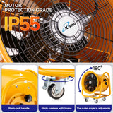 iLIVING - ILG8VF16 Utility High Velocity Blower, Fume Extractor, Portable Exhaust and Ventilator Fan, Air Ventilation with 4590 CFM, 3450 RPM (16 Inch)