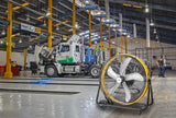 iLiving 24 Inch 3-Speed Orbital Internal Oscillating High Velocity Barrel Floor Fan for Office, Auto Shop, Garage, Workshop, Warehouse, 7800 CFM, Yellow