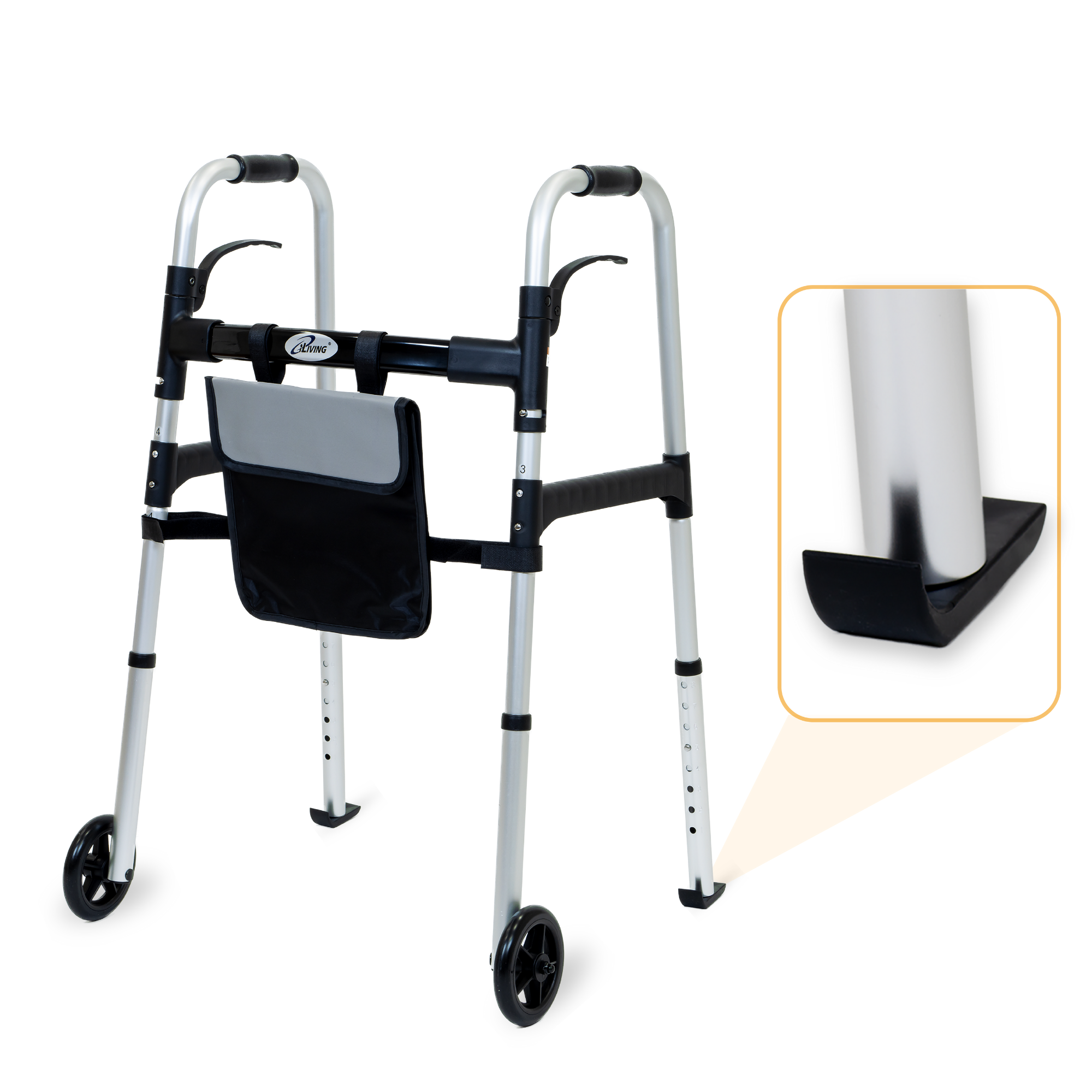 ILG-698 : iLiving Easy Folding Rolling Walker with Shopping