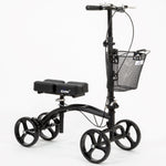ILG-611 - iLiving Mobility Steerable Deluxe Knee Walker/Scooter with Basket, Adjustable Pads and Tiller with Dual Braking, Matted Black