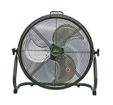 ILG8RX18 - iLiving 18" Rechargeable Battery Operated Camping Floor Fan, High Velocity Portable Outdoor Fan with Metal Blade, With Built-in Lithium Battery for Whole Day Usage, 18 Inches, Military Green