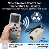 ILG8SF12VC - iLiving 12 Inch Smart Remote Shutter Exhaust Fan with Thermostat, Humidistat, Variable Speed, Timer, Wall Mounted, 12"