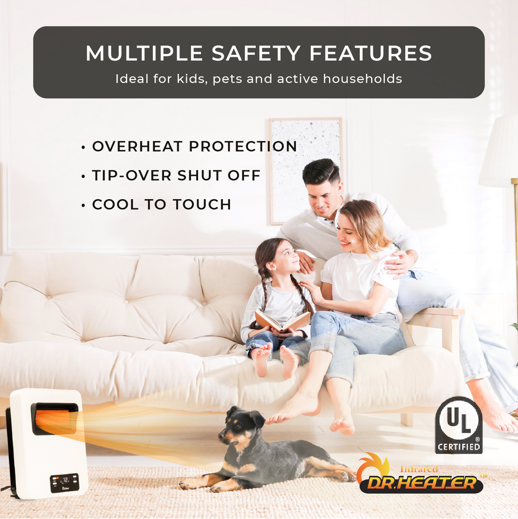 Dr Infrared Heater DR-908 HeatStyle 2-Way Wall Mount or Portable Space –  iLiving USA