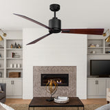 ILG8CF56B - iLIVING 56-Inch Quiet BLDC Indoor Ceiling Fan with Remote Control, 3 Blades 6 Speeds, 6300 CFM, Black/Wood Finish