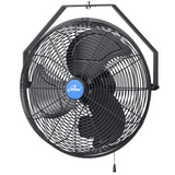 ILG8E18-15 - iLIVING 18" Wall Mounted Variable Speed Indoor/Outdoor Weatherproof Fan, Industrial grade for Patio, Greenhouse, Garage, Workshop, and Loading Dock, 6360 CFM, Black