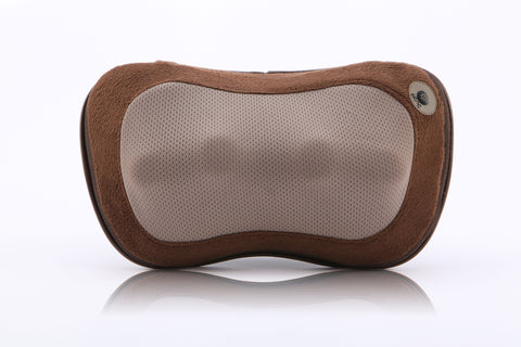 ILG-933 - iLIVING Rechargeable Neck and Back Kneading Shiatsu Massage Pillow with Heat Therapy, Brown
